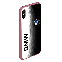 Чехол iPhone XS Max матовый Black and White BMW, цвет: 3D-малиновый — фото 2