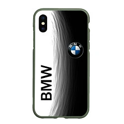 Чехол iPhone XS Max матовый Black and White BMW, цвет: 3D-темно-зеленый