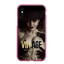 Чехол iPhone XS Max матовый Resident Evil Village Димитреску фан-косплей, цвет: 3D-малиновый