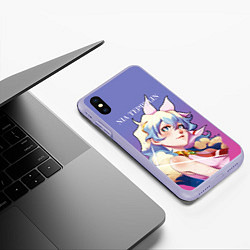 Чехол iPhone XS Max матовый Nia Gurren Lagann, цвет: 3D-светло-сиреневый — фото 2