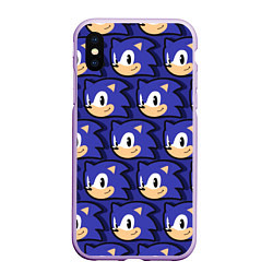 Чехол iPhone XS Max матовый Sonic pattern, цвет: 3D-сиреневый