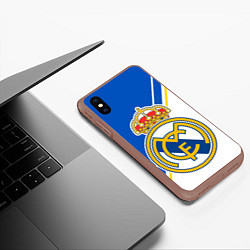 Чехол iPhone XS Max матовый REAL MADRID РЕАЛ МАДРИД, цвет: 3D-коричневый — фото 2