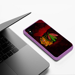Чехол iPhone XS Max матовый CHICAGO NHL, цвет: 3D-фиолетовый — фото 2