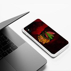 Чехол iPhone XS Max матовый CHICAGO NHL, цвет: 3D-белый — фото 2
