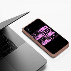 Чехол iPhone XS Max матовый Black pink eyes, цвет: 3D-коричневый — фото 2