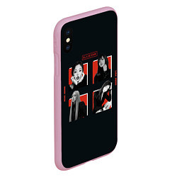 Чехол iPhone XS Max матовый BLACKPINK Red and black, цвет: 3D-розовый — фото 2