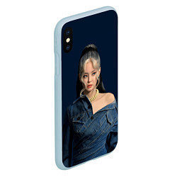 Чехол iPhone XS Max матовый Jennie jeans, цвет: 3D-голубой — фото 2