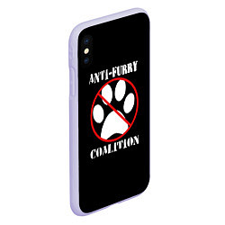 Чехол iPhone XS Max матовый Anti-Furry coalition, цвет: 3D-светло-сиреневый — фото 2