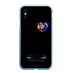 Чехол iPhone XS Max матовый BMW Car, цвет: 3D-голубой