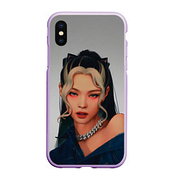 Чехол iPhone XS Max матовый Hot Jennie, цвет: 3D-сиреневый