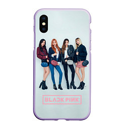 Чехол iPhone XS Max матовый Blackpink Squad, цвет: 3D-светло-сиреневый