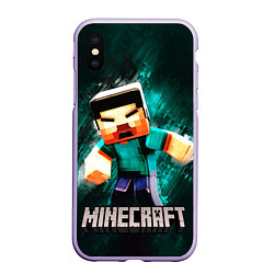 Чехол iPhone XS Max матовый MINECRAFT, цвет: 3D-светло-сиреневый