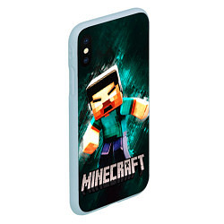 Чехол iPhone XS Max матовый MINECRAFT, цвет: 3D-голубой — фото 2