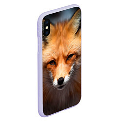 Чехол iPhone XS Max матовый Хитрая лисица, цвет: 3D-светло-сиреневый — фото 2