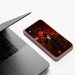 Чехол iPhone XS Max матовый GENSHIN INPACT, Diluc, цвет: 3D-коричневый — фото 2