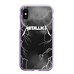 Чехол iPhone XS Max матовый METALLICA РАЗРЯД МОЛНИИ