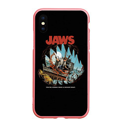 Чехол iPhone XS Max матовый Jaws cinema, цвет: 3D-баблгам