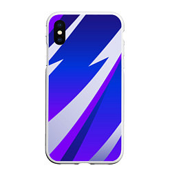 Чехол iPhone XS Max матовый SPORT STYLE BLUE, цвет: 3D-белый