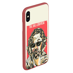 Чехол iPhone XS Max матовый The Big Lebowski Dude, цвет: 3D-красный — фото 2