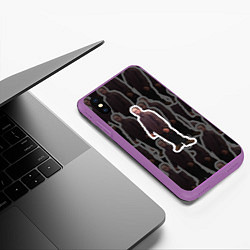 Чехол iPhone XS Max матовый Роберт Паттинсон Мем, цвет: 3D-фиолетовый — фото 2