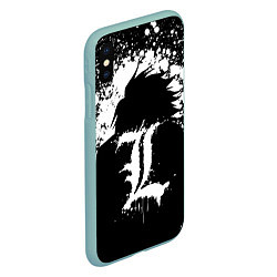 Чехол iPhone XS Max матовый Death Note брызги краски, цвет: 3D-мятный — фото 2