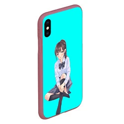 Чехол iPhone XS Max матовый Anime girl, цвет: 3D-малиновый — фото 2