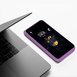 Чехол iPhone XS Max матовый Двигайся и не голодай, цвет: 3D-фиолетовый — фото 2