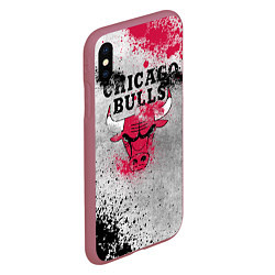 Чехол iPhone XS Max матовый CHICAGO BULLS 8, цвет: 3D-малиновый — фото 2