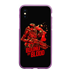 Чехол iPhone XS Max матовый Bound of blood, цвет: 3D-фиолетовый