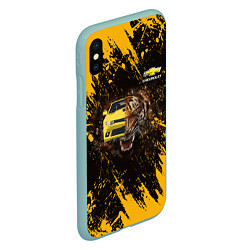 Чехол iPhone XS Max матовый Chevrolet, цвет: 3D-мятный — фото 2