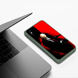 Чехол iPhone XS Max матовый Hitman splash, цвет: 3D-темно-зеленый — фото 2