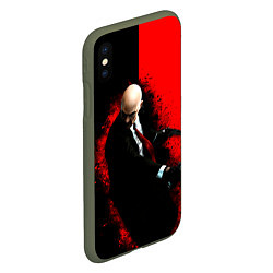 Чехол iPhone XS Max матовый Hitman splash, цвет: 3D-темно-зеленый — фото 2