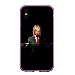 Чехол iPhone XS Max матовый Hitwoman, цвет: 3D-фиолетовый