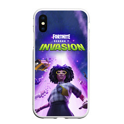 Чехол iPhone XS Max матовый FORTNITE 7 СЕЗОН 2 ЧАСТЬ, цвет: 3D-белый