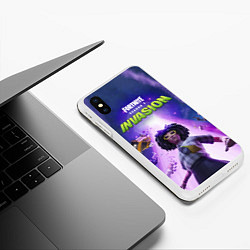 Чехол iPhone XS Max матовый FORTNITE 7 СЕЗОН 2 ЧАСТЬ, цвет: 3D-белый — фото 2