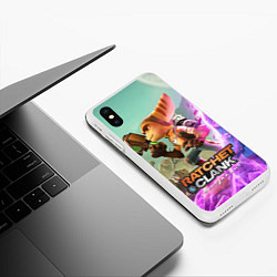 Чехол iPhone XS Max матовый Ratchet & Clank: Rift Apart, цвет: 3D-белый — фото 2