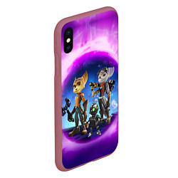 Чехол iPhone XS Max матовый Ratchet & Clank 2 Rift Apart, цвет: 3D-малиновый — фото 2