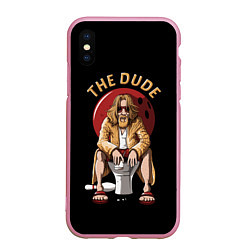 Чехол iPhone XS Max матовый THE DUDE Big Lebowski, цвет: 3D-розовый