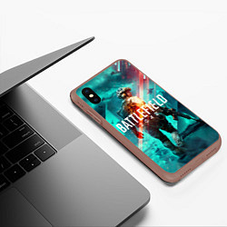 Чехол iPhone XS Max матовый Баттлфилд 2042, цвет: 3D-коричневый — фото 2