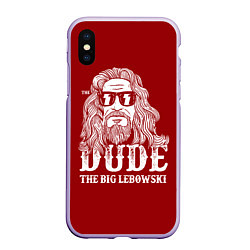 Чехол iPhone XS Max матовый Dude the Big Lebowski, цвет: 3D-светло-сиреневый