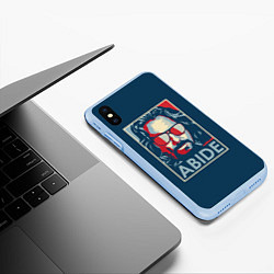 Чехол iPhone XS Max матовый ABIDE Большой Лебовский, цвет: 3D-голубой — фото 2