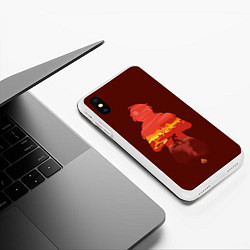 Чехол iPhone XS Max матовый Genshin Impact Diluc, цвет: 3D-белый — фото 2