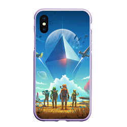 Чехол iPhone XS Max матовый NMS: Начало, цвет: 3D-светло-сиреневый