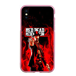 Чехол iPhone XS Max матовый RDR John Marston, цвет: 3D-розовый