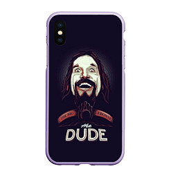 Чехол iPhone XS Max матовый Большой Лебовский The Dude, цвет: 3D-светло-сиреневый