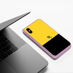Чехол iPhone XS Max матовый Радиоактивный цветок, цвет: 3D-сиреневый — фото 2
