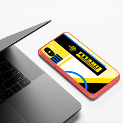 Чехол iPhone XS Max матовый ФК «Интер Милан» 202021, цвет: 3D-красный — фото 2