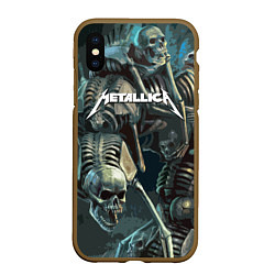 Чехол iPhone XS Max матовый Metallica Metal Skull, цвет: 3D-коричневый
