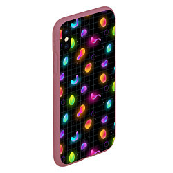 Чехол iPhone XS Max матовый Ночные фонарики-светлячки, цвет: 3D-малиновый — фото 2