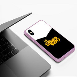 Чехол iPhone XS Max матовый It takes two Logo Z, цвет: 3D-сиреневый — фото 2